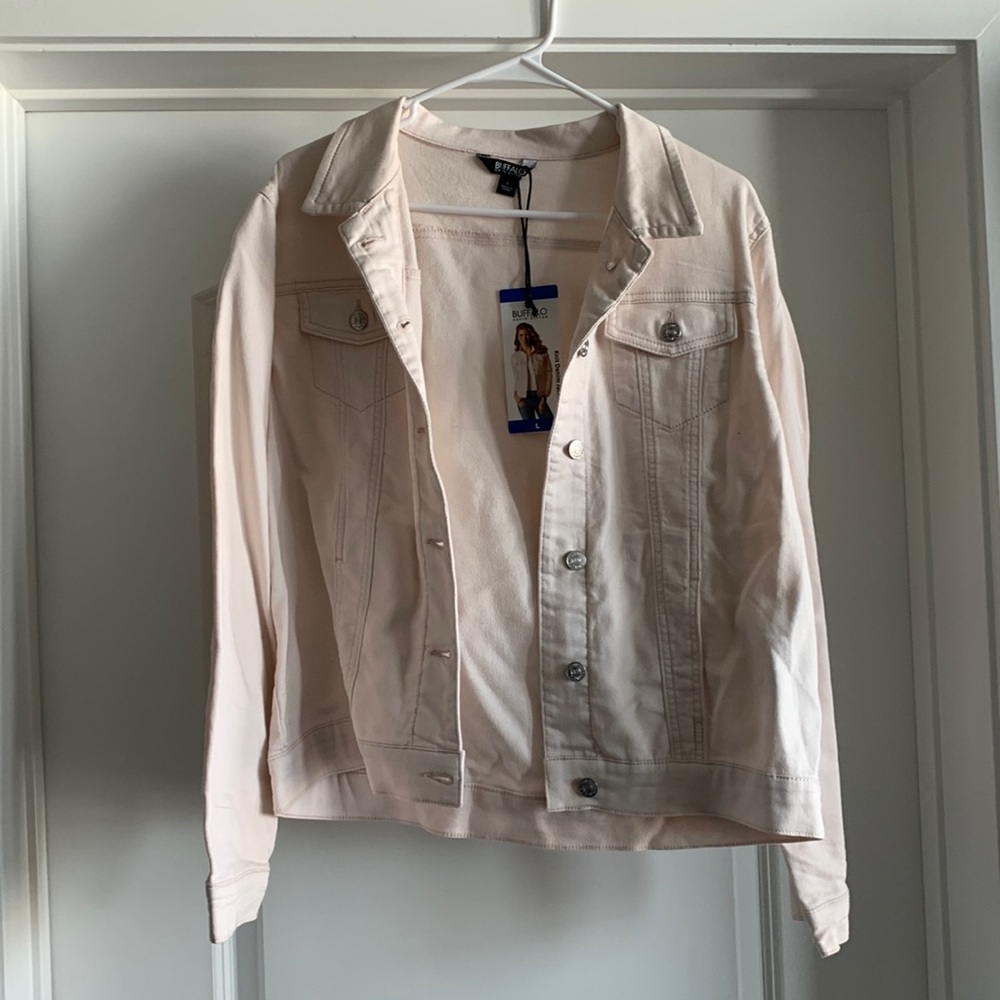 Pink Knit Denim Jacket